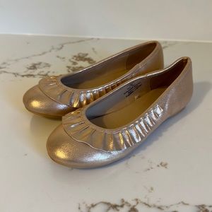 Nordstrom Harper Canyon GirlsRuffle Ballet Flats 13M Rose Gold